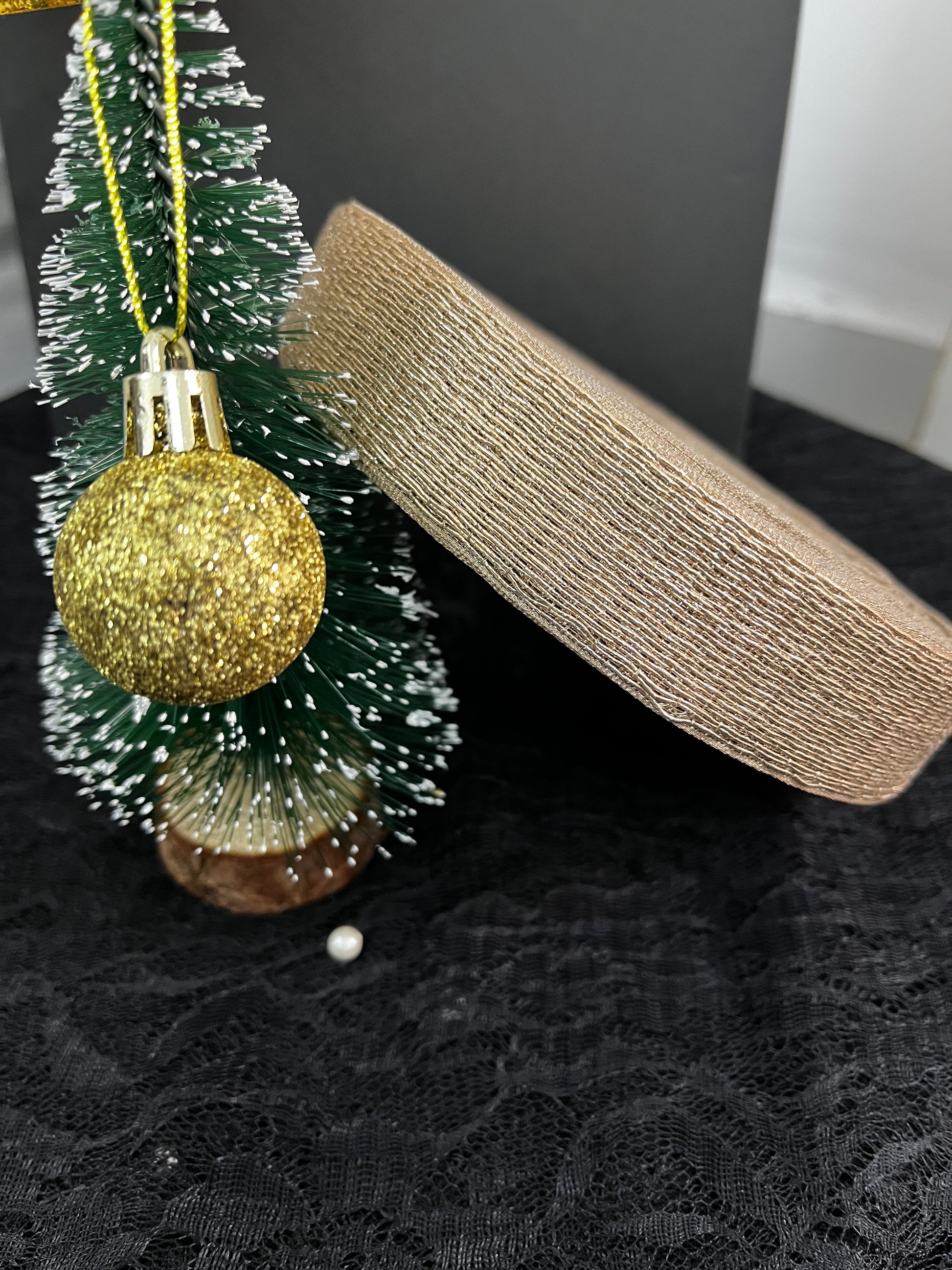 Metallic Gold Mesh Net Ribbon