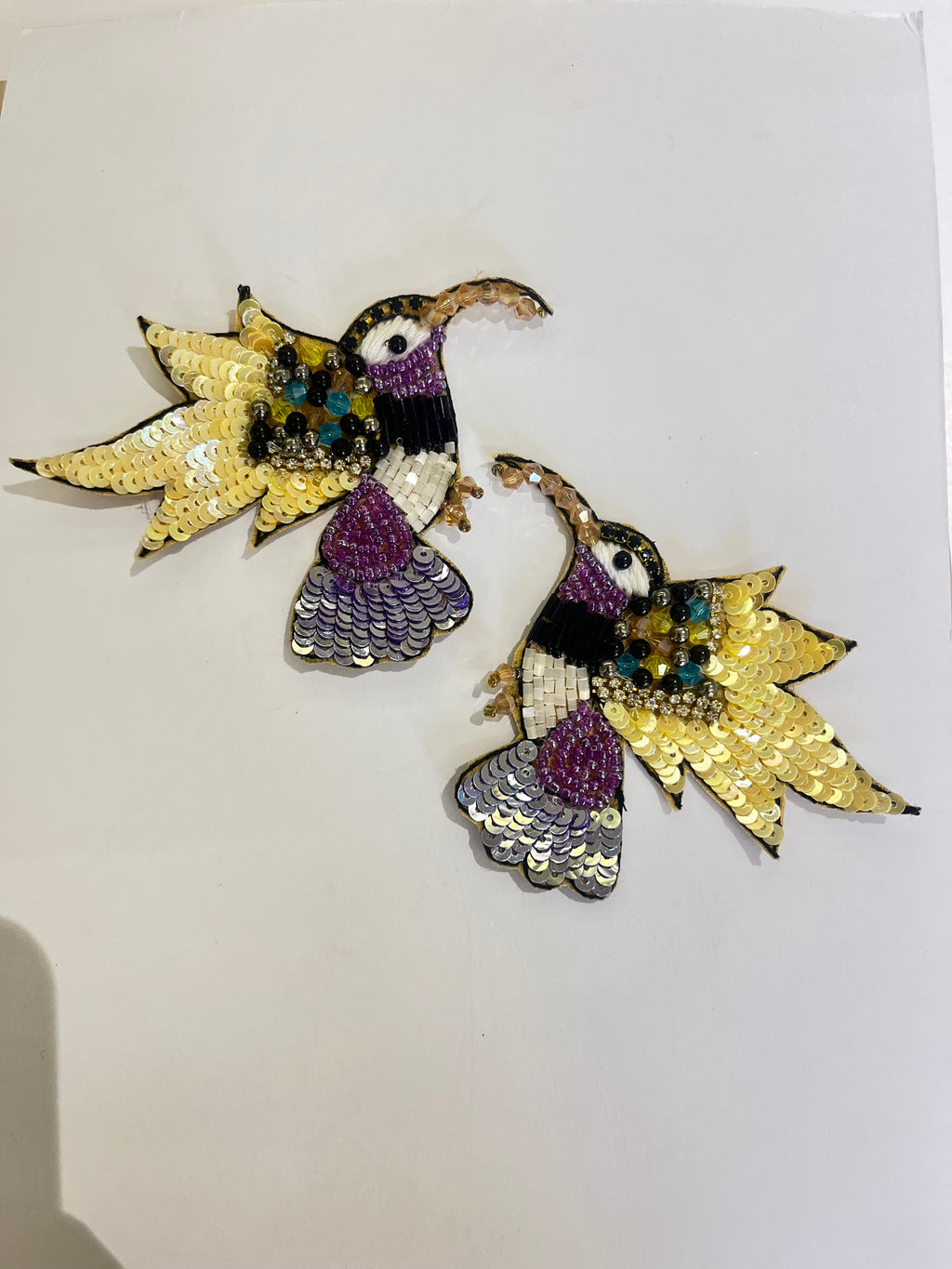 Sequin and Beaded Hummingbird Patch