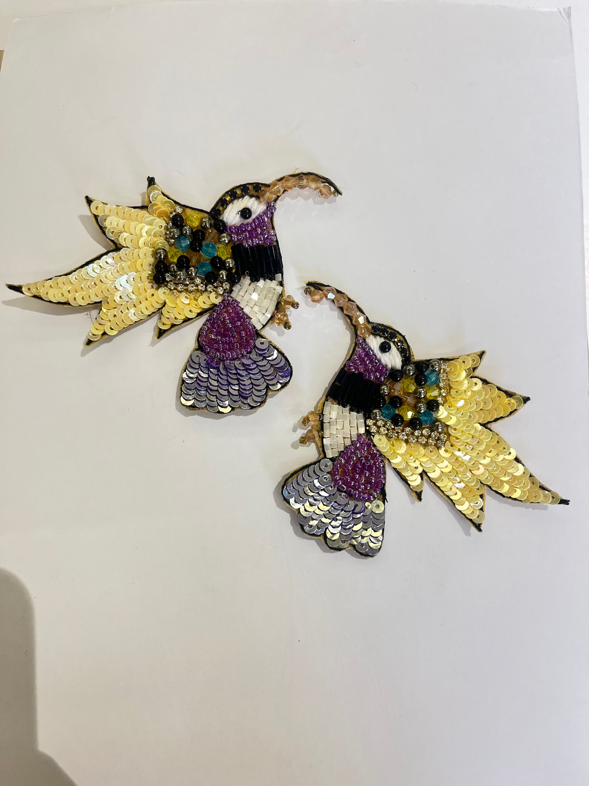 Sequin and Beaded Hummingbird Patch
