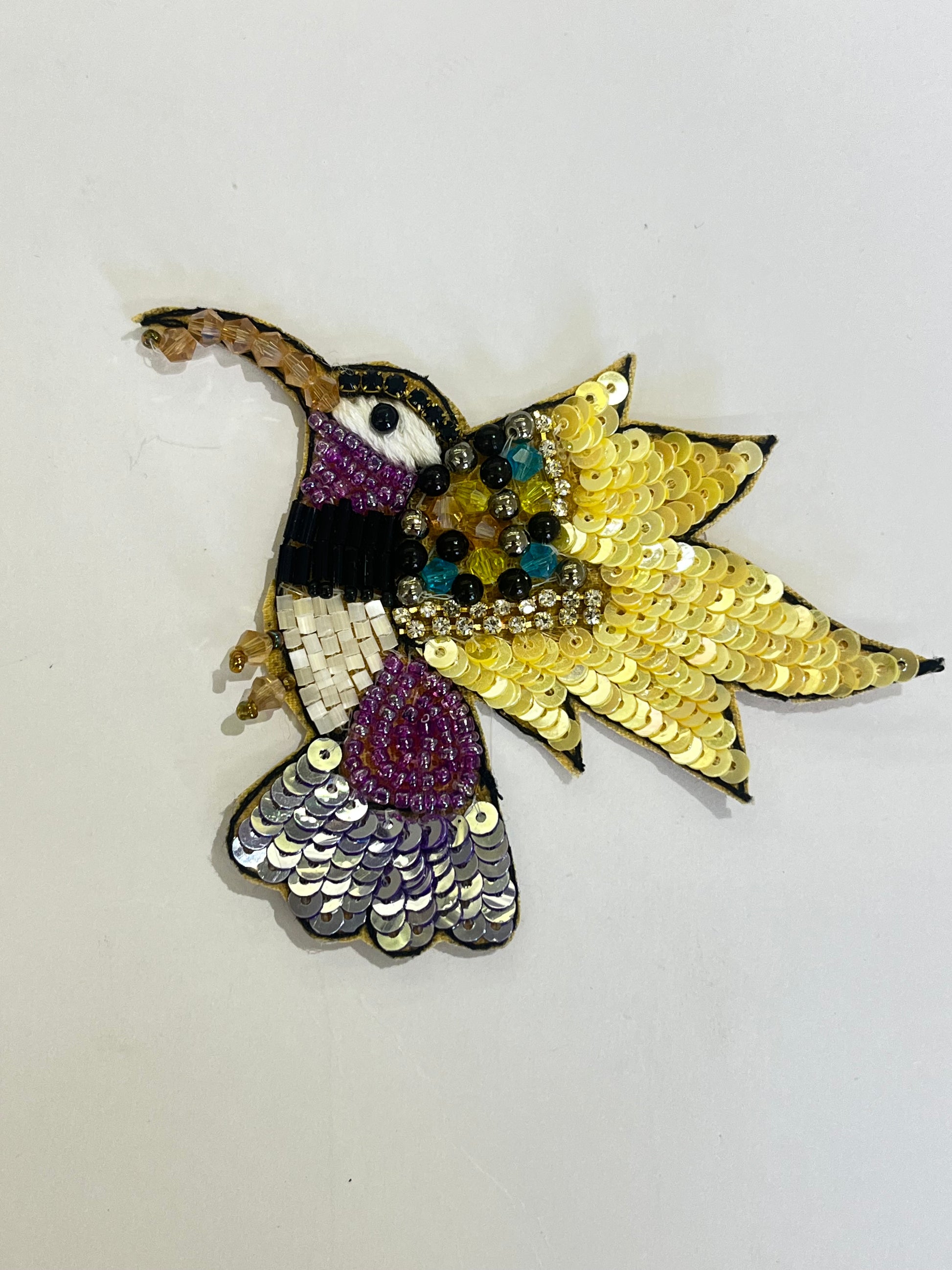 Sequin and Beaded Hummingbird Patch