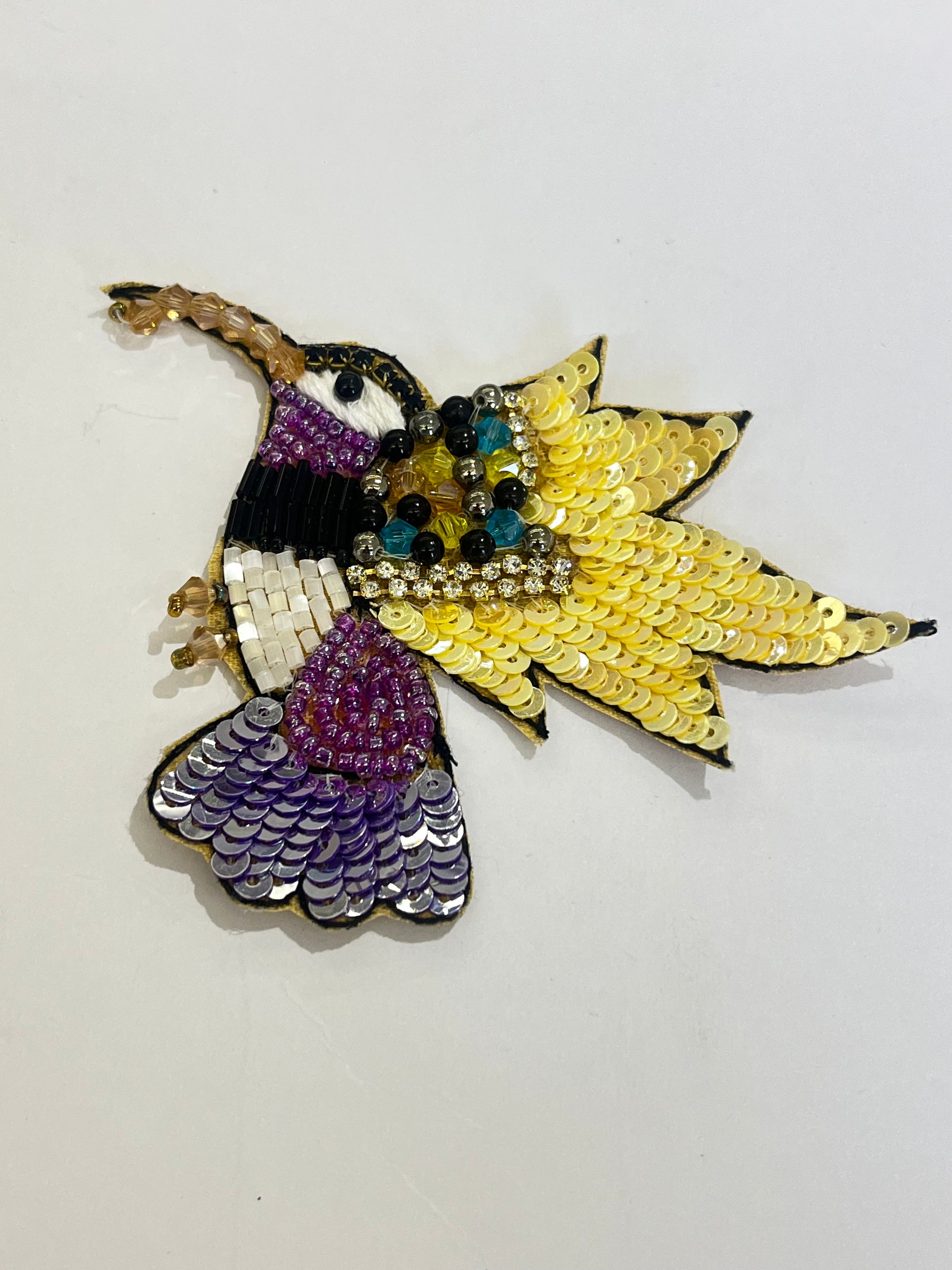 Sequin and Beaded Hummingbird Patch