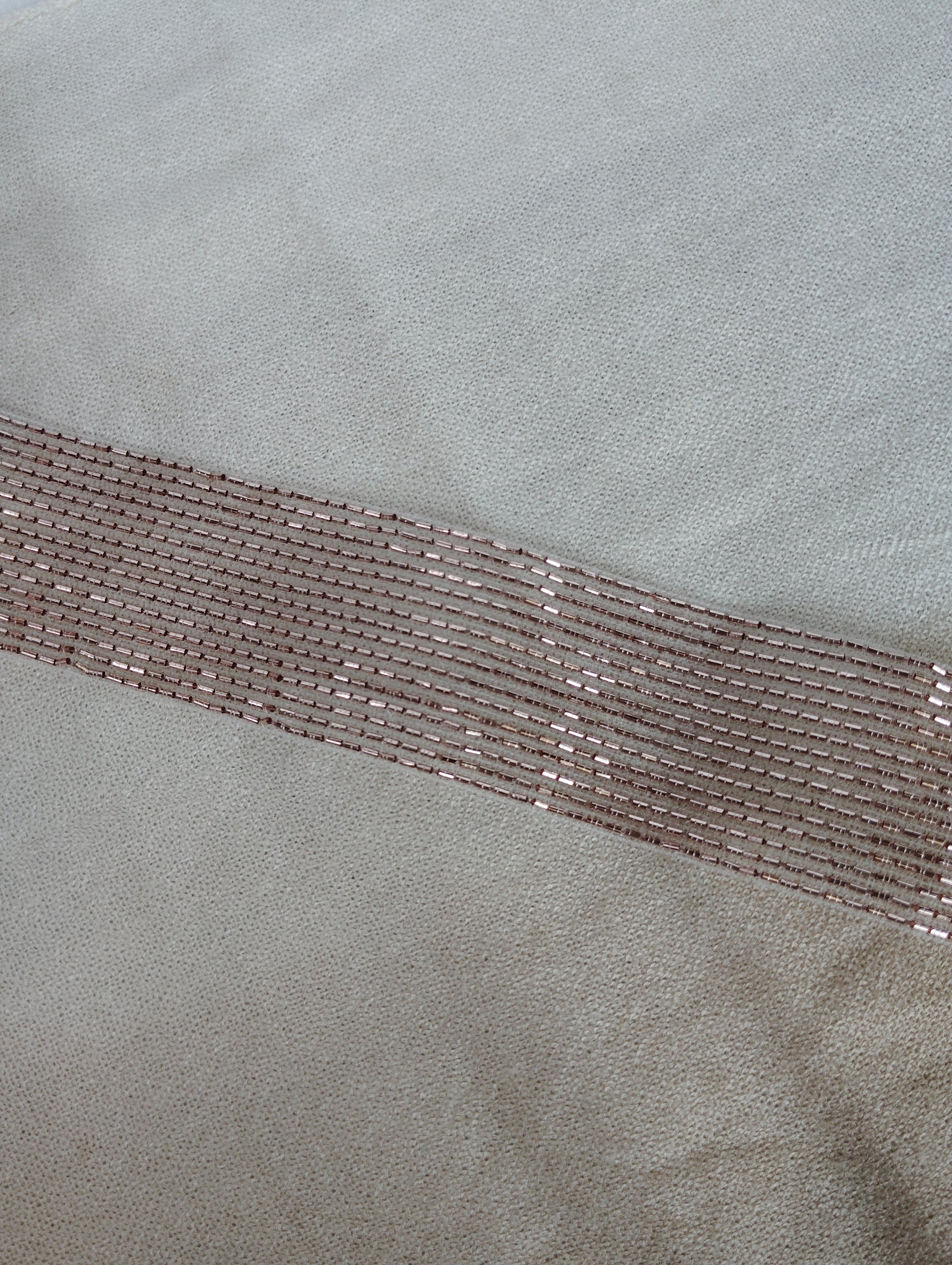 Metallic Bugle Bead & Sequin Ribbed Border Trim