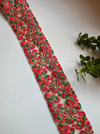 Embroidered Floral Net Lace Border Trim