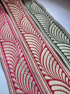 Embroidered Leaf-Pattern Fabric Borders