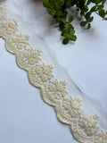 Intricate Scalloped Floral Embroidery Trim