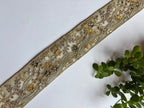 Vintage Zardozi Floral Trim with Gold Sequins