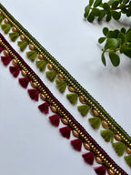 Royal Tassel & Pearl Embellished Lace Trim