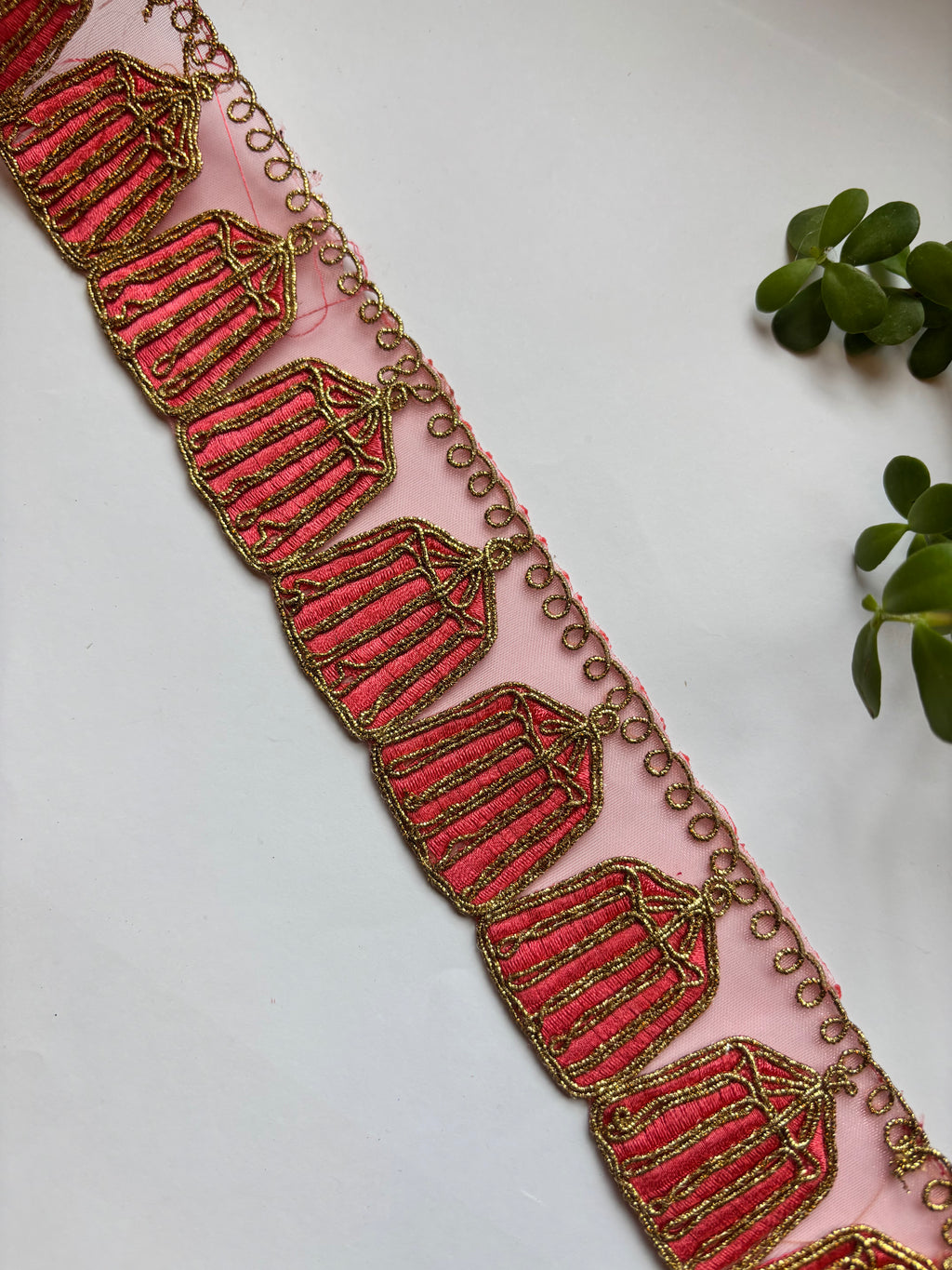 Ornate Cage-Motif Zari Lace
