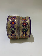 Multi-Color Floral Sequin Trim with Zari Embroidery