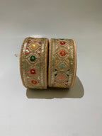 Multi-Color Floral Sequin Trim with Zari Embroidery