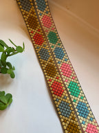 Embroidered Geometric Ribbon