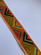 Tribal Geometric Phulkari Style Embroidered Trim