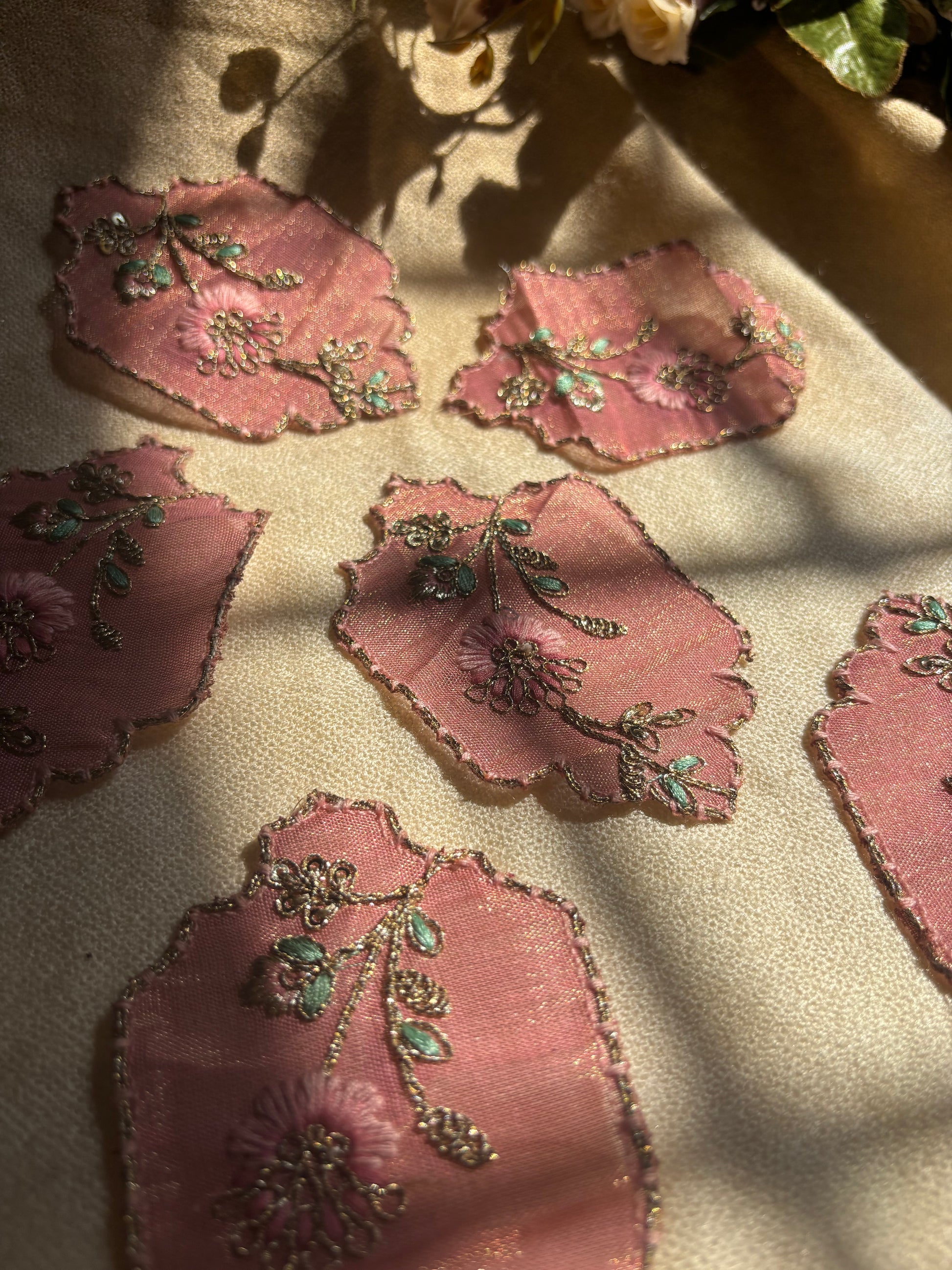 Decorative Floral Fabric Appliqués