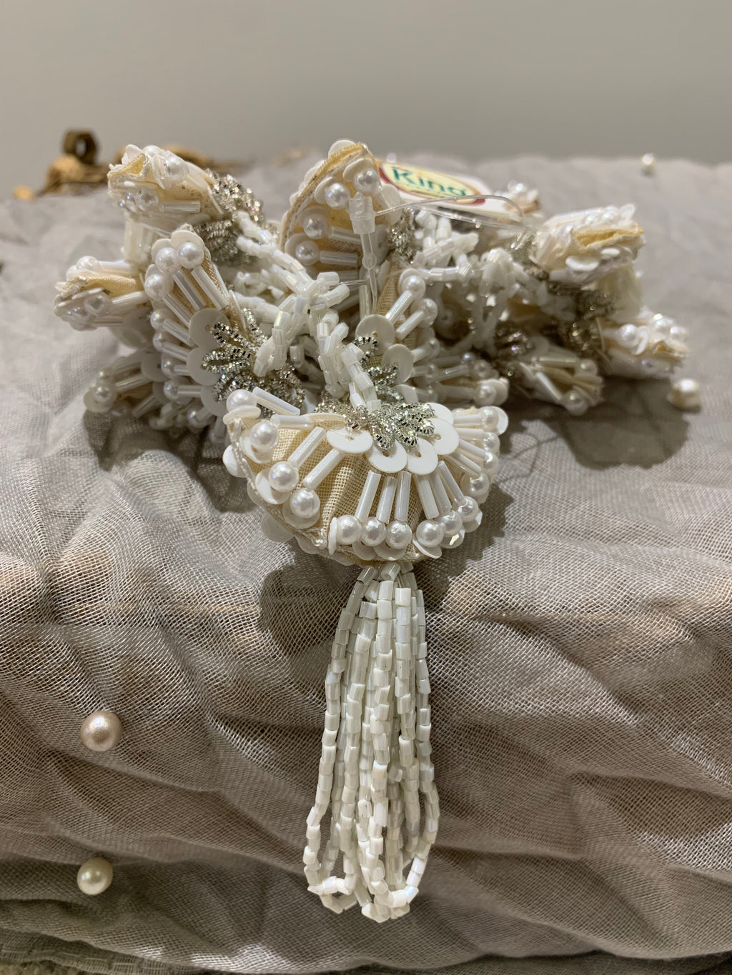Elegant Ivory Pearl Beaded Tassel