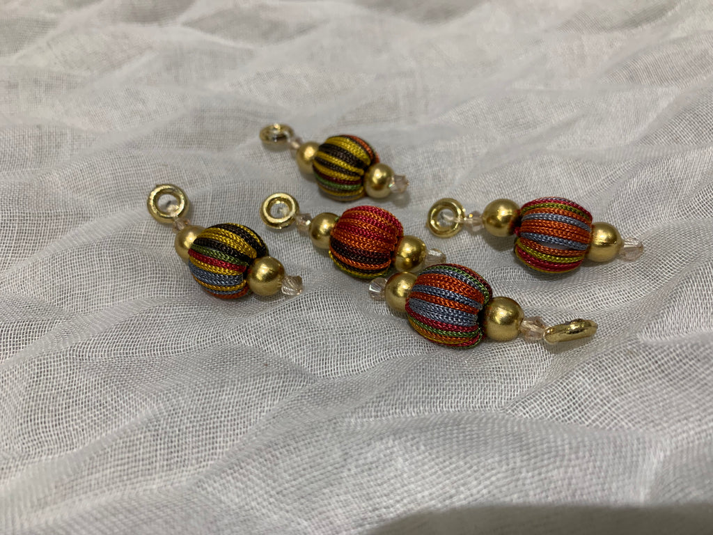 Multicolor Striped Ball Tassels