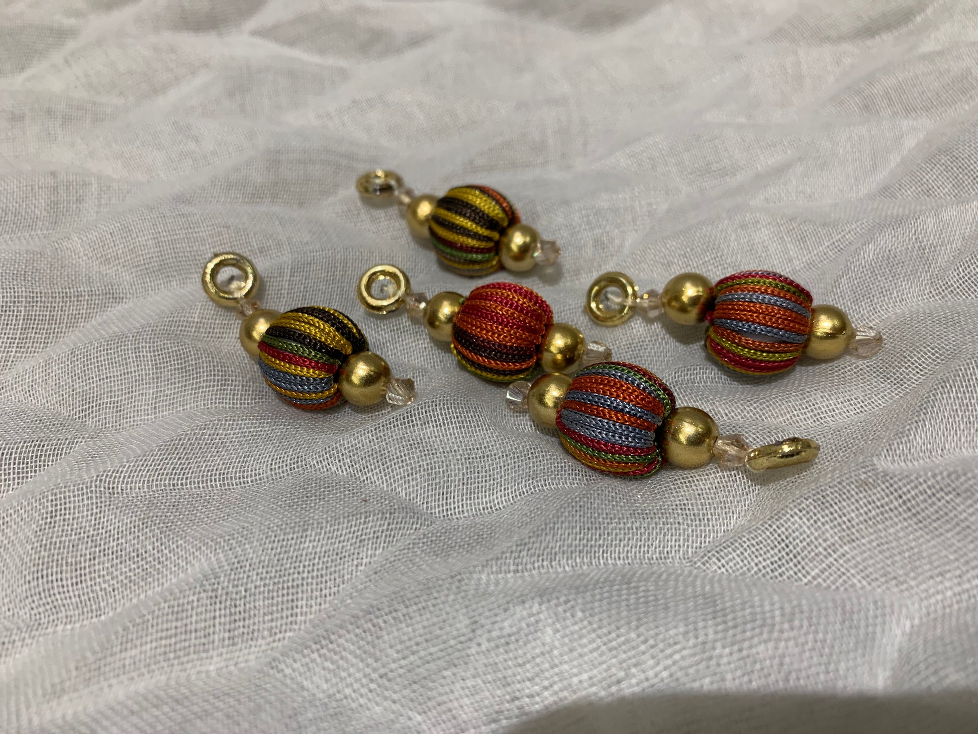 Multicolor Striped Ball Tassels