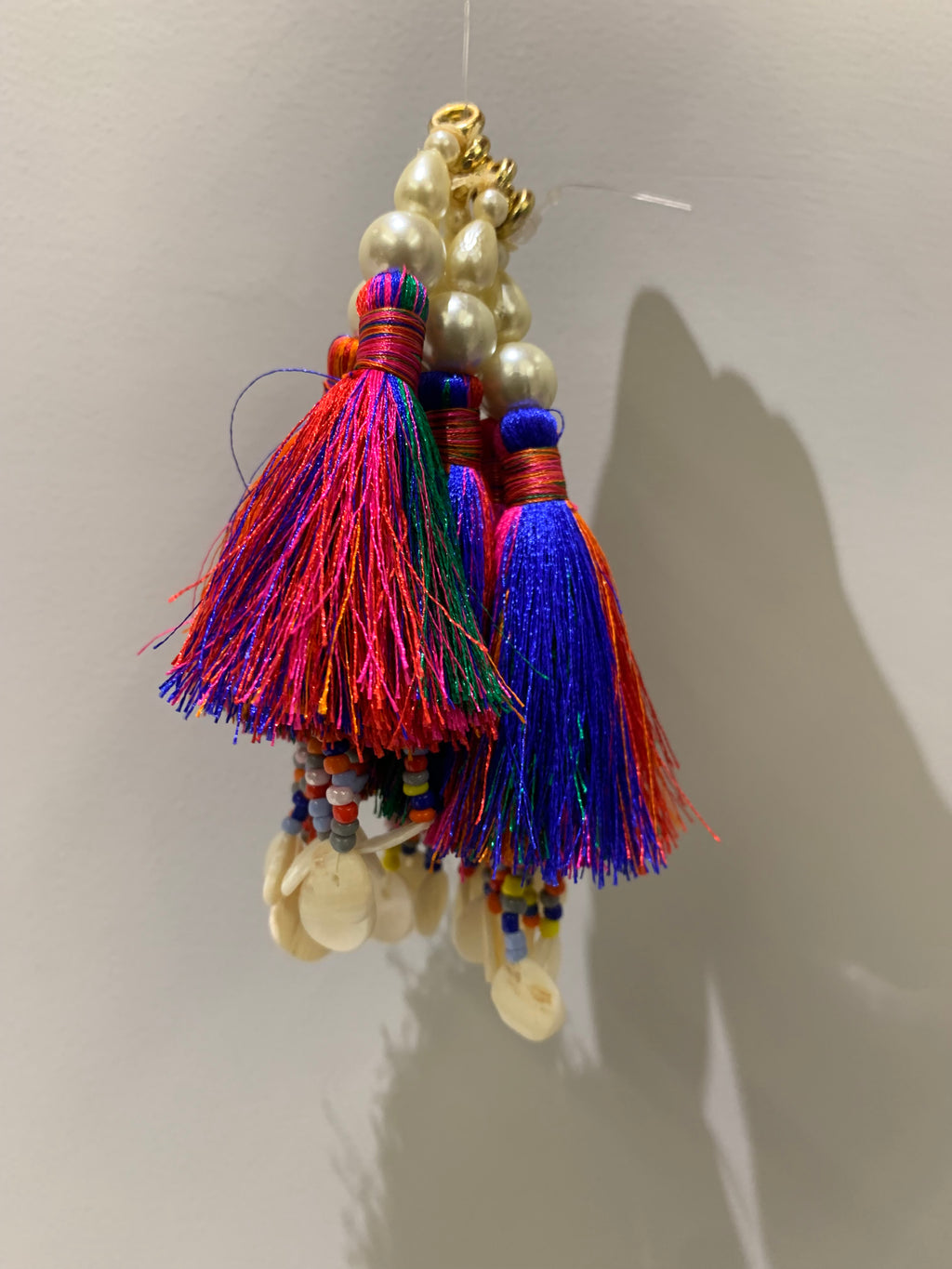 Multi-Color Tassel, Pearl, and Shell Latkan
