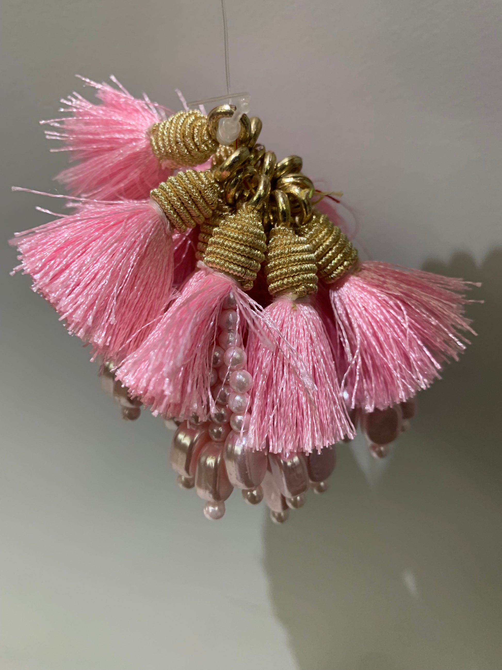 Vibrant Fuchsia Thread Tassel Cluster