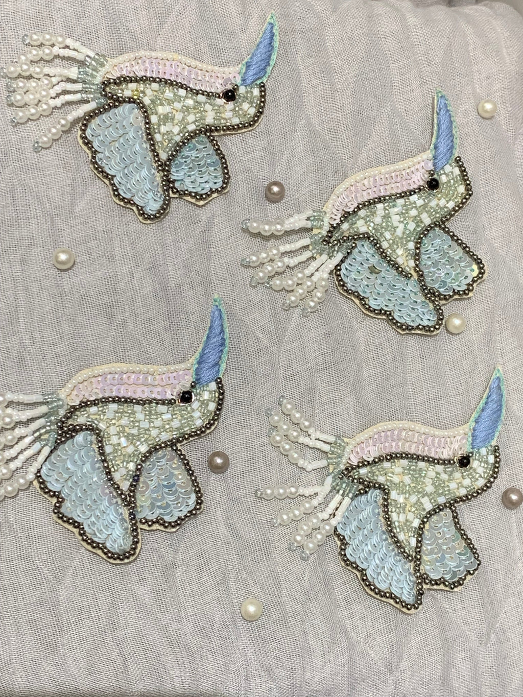 Beaded Hummingbird Patches