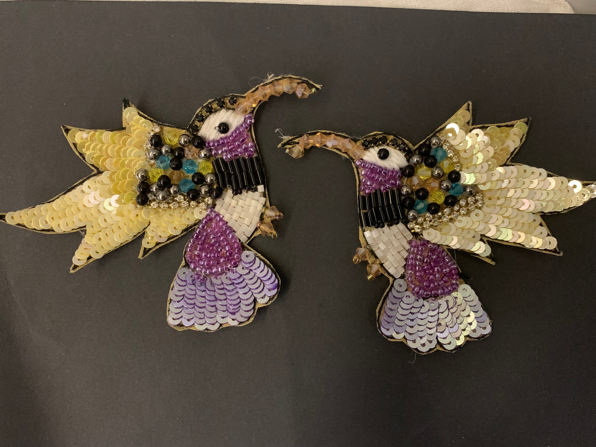 Sequin and Beaded Hummingbird Patch