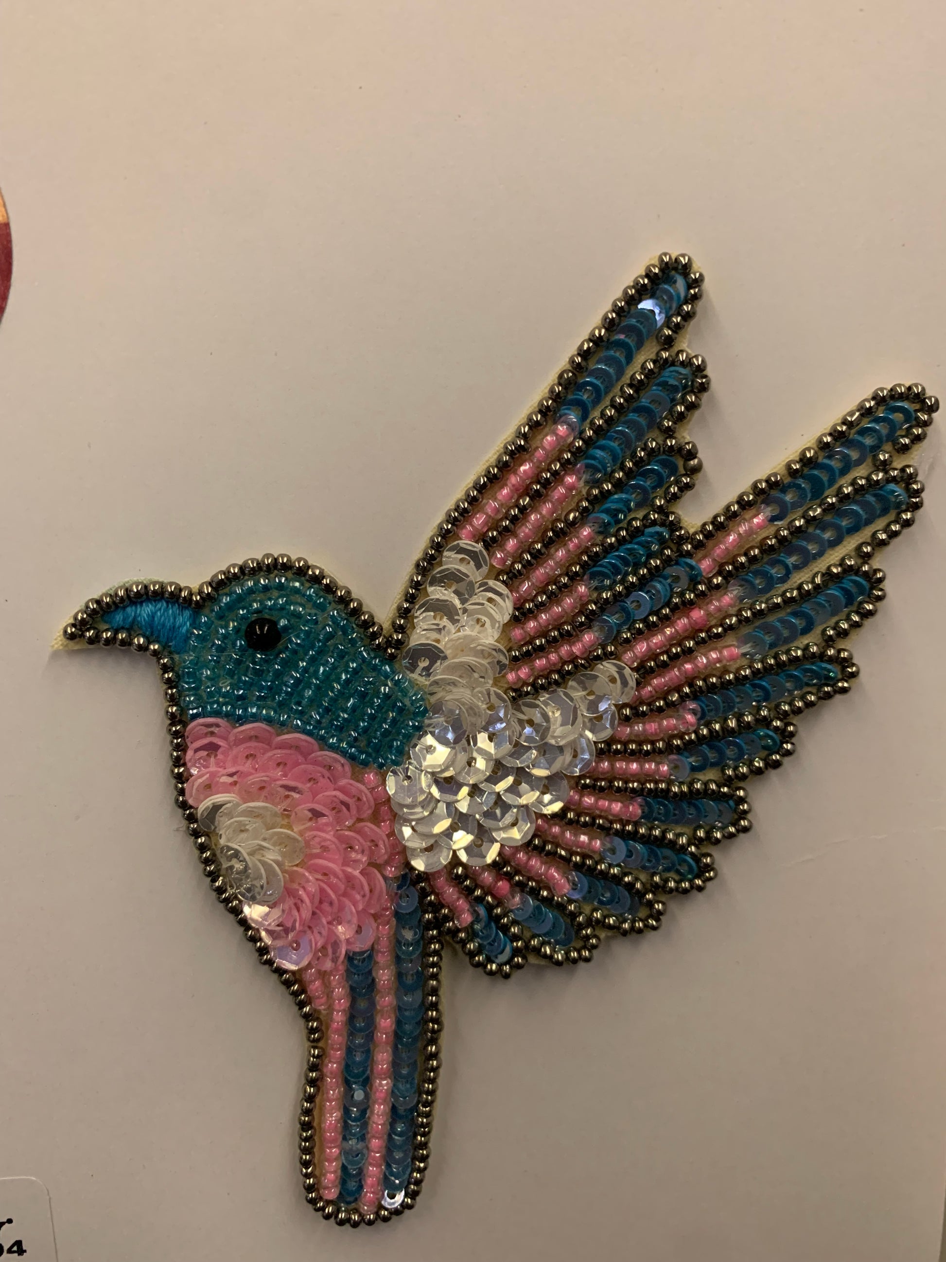 Beaded and sequined patch