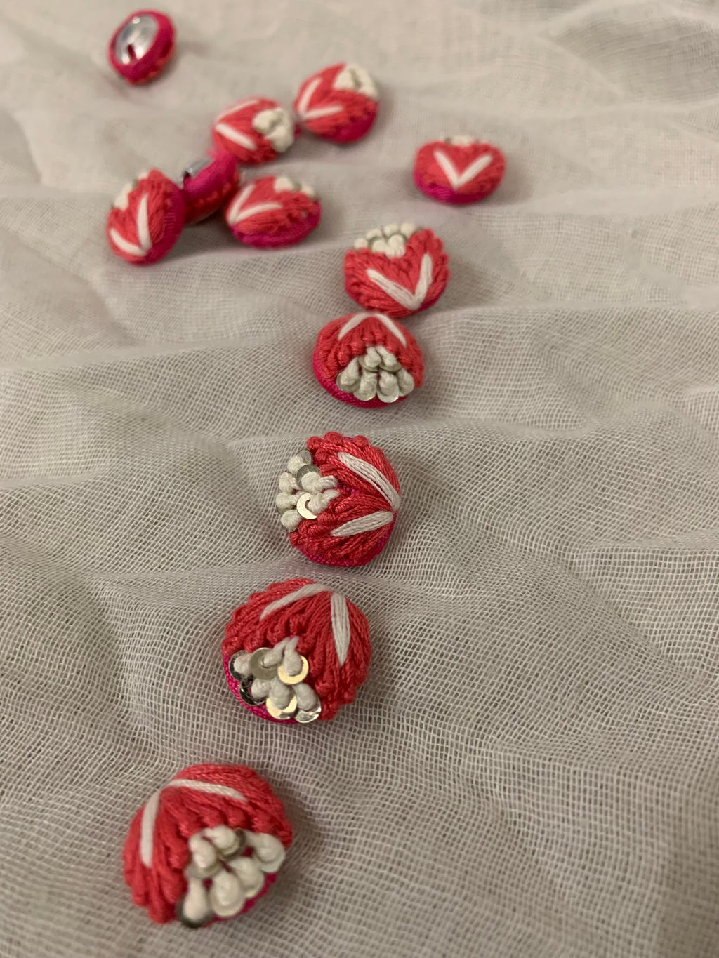 Vibrant Embroidered Thread Buttons