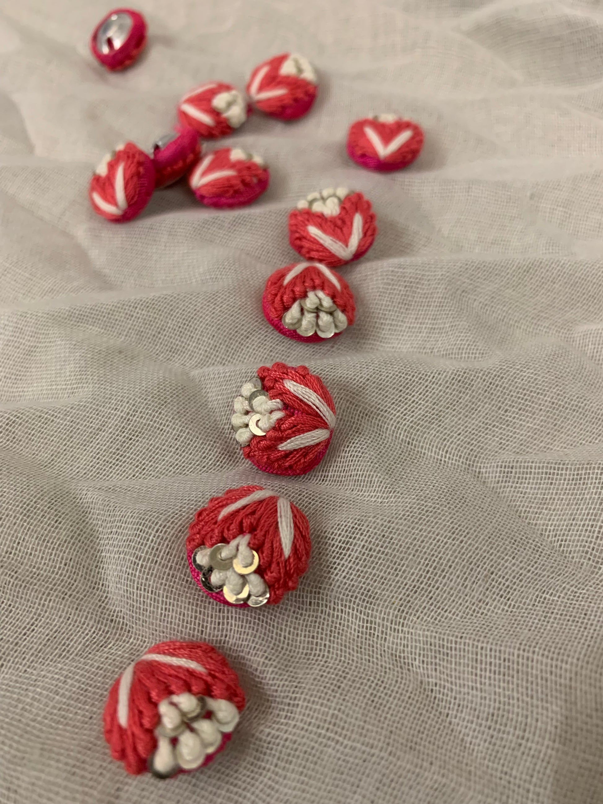 Vibrant Embroidered Thread Buttons