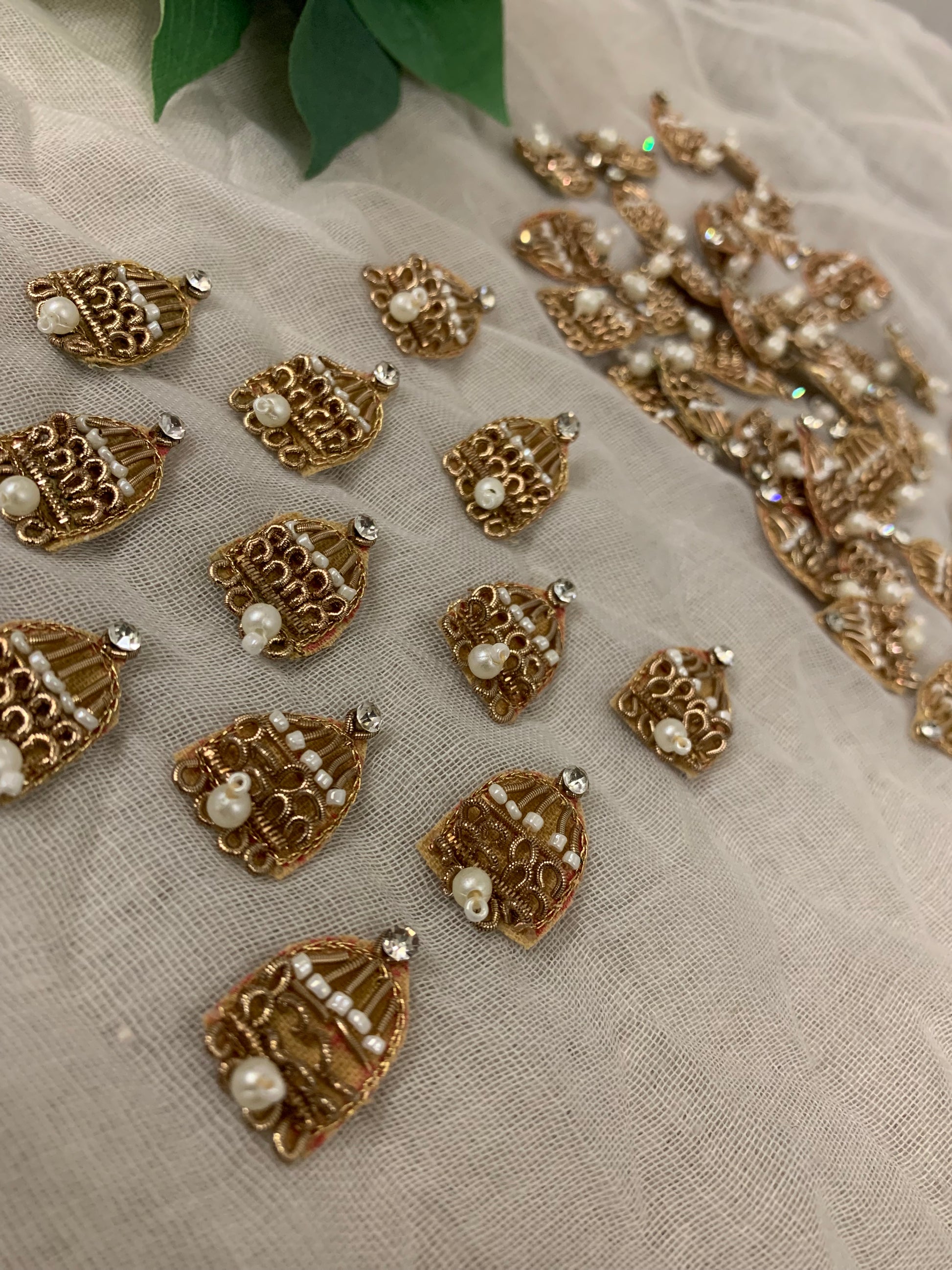 Gold & Pearl Ornamental Buttons