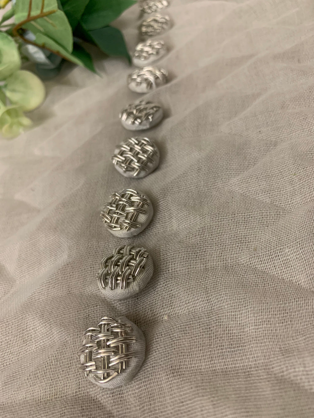 Silver Weave Texture Buttons