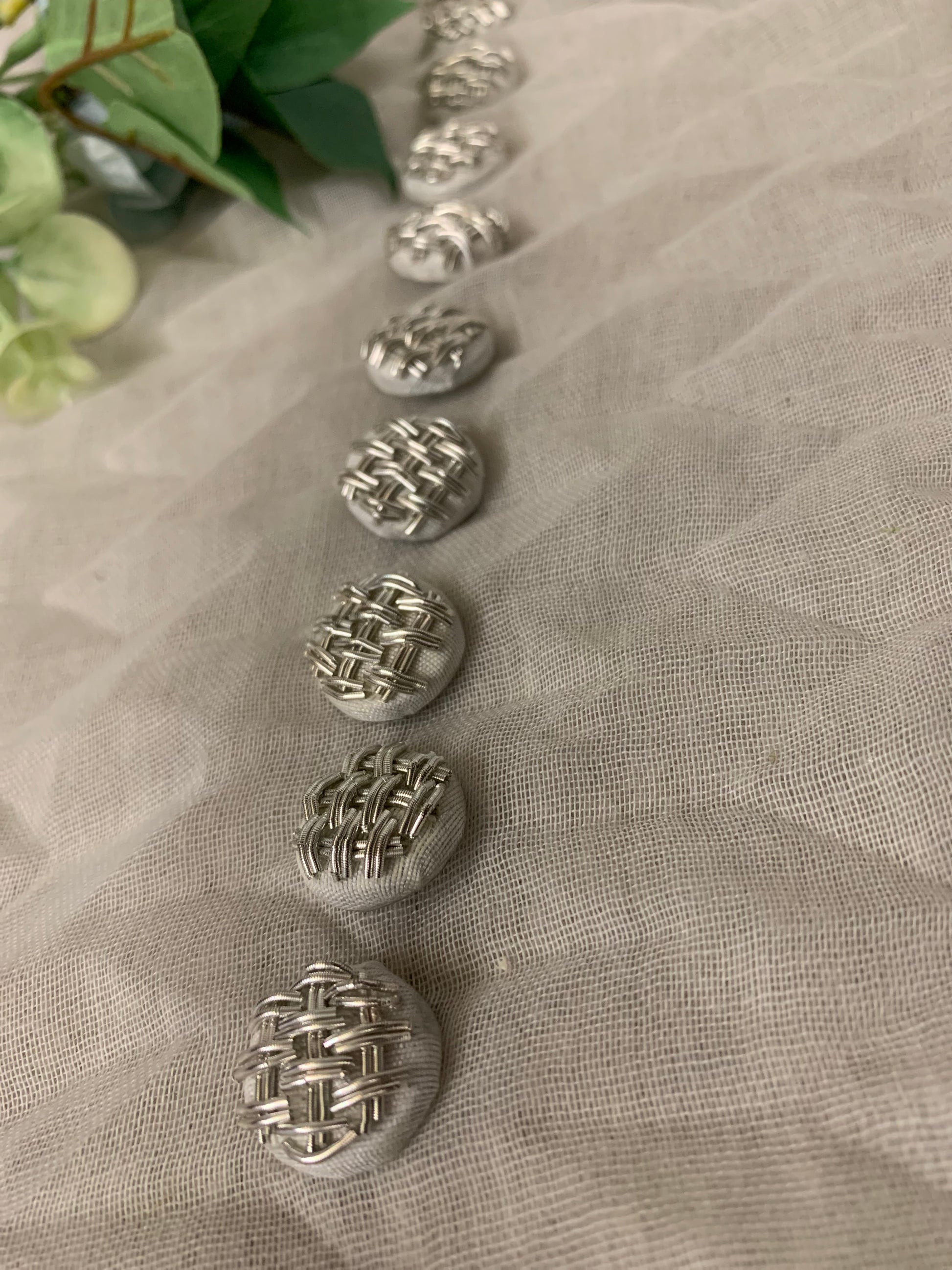Silver Weave Texture Buttons