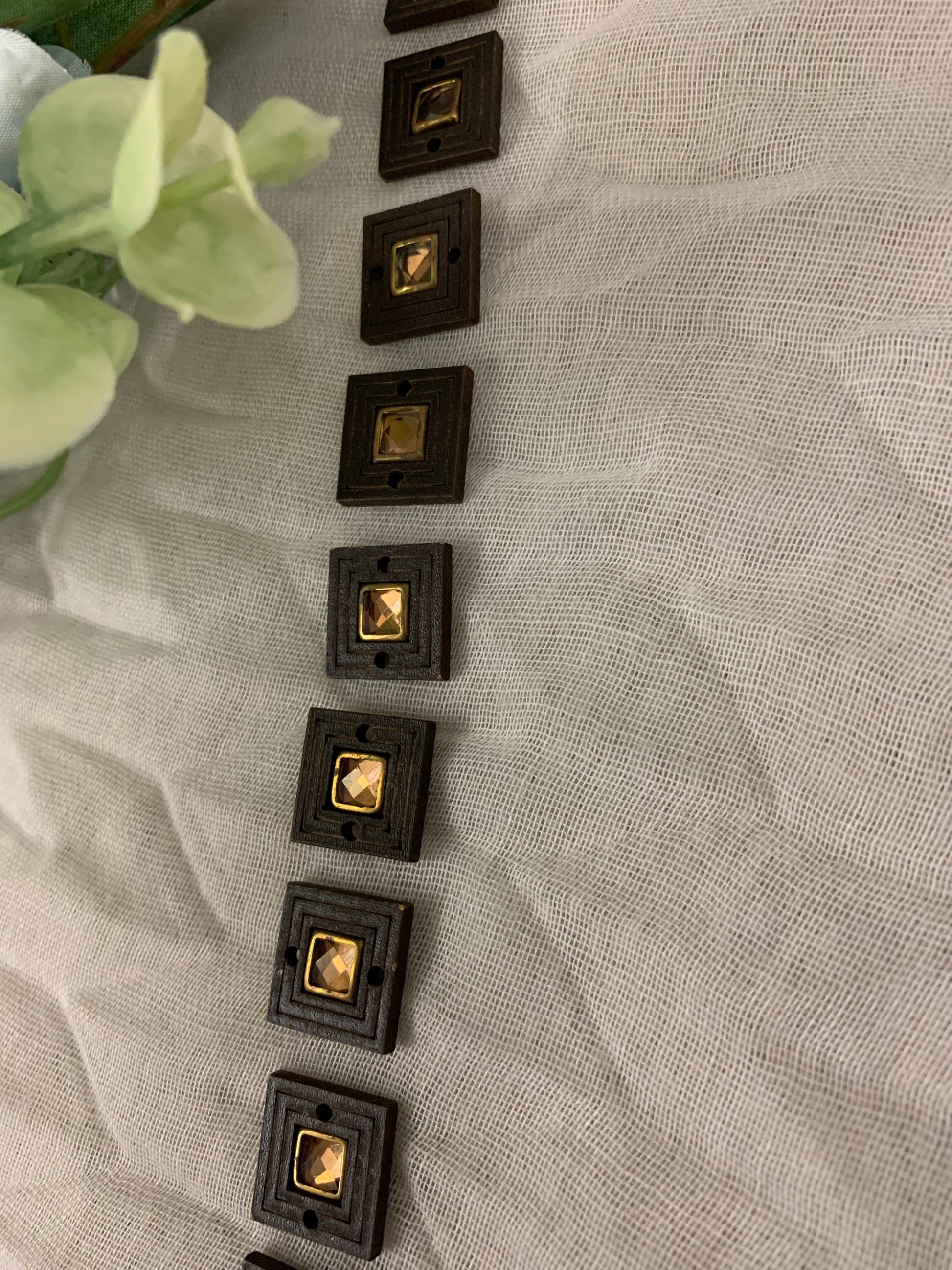 Wooden & Square Jewel Buttons