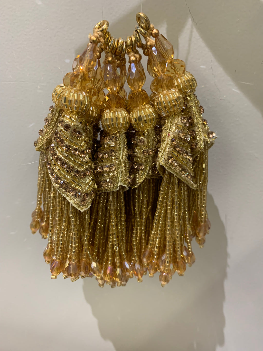 Crystal White Beaded Bridal Tassels