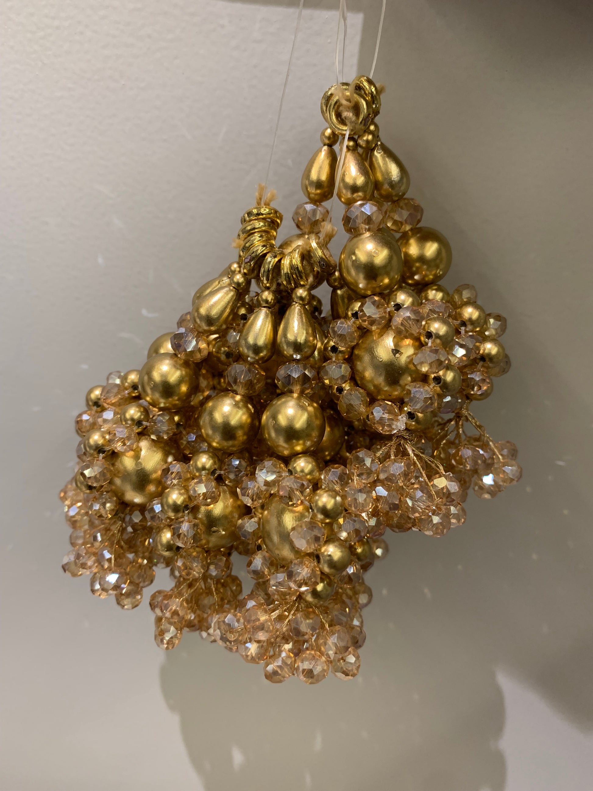 Golden Crystal Beaded Tassel