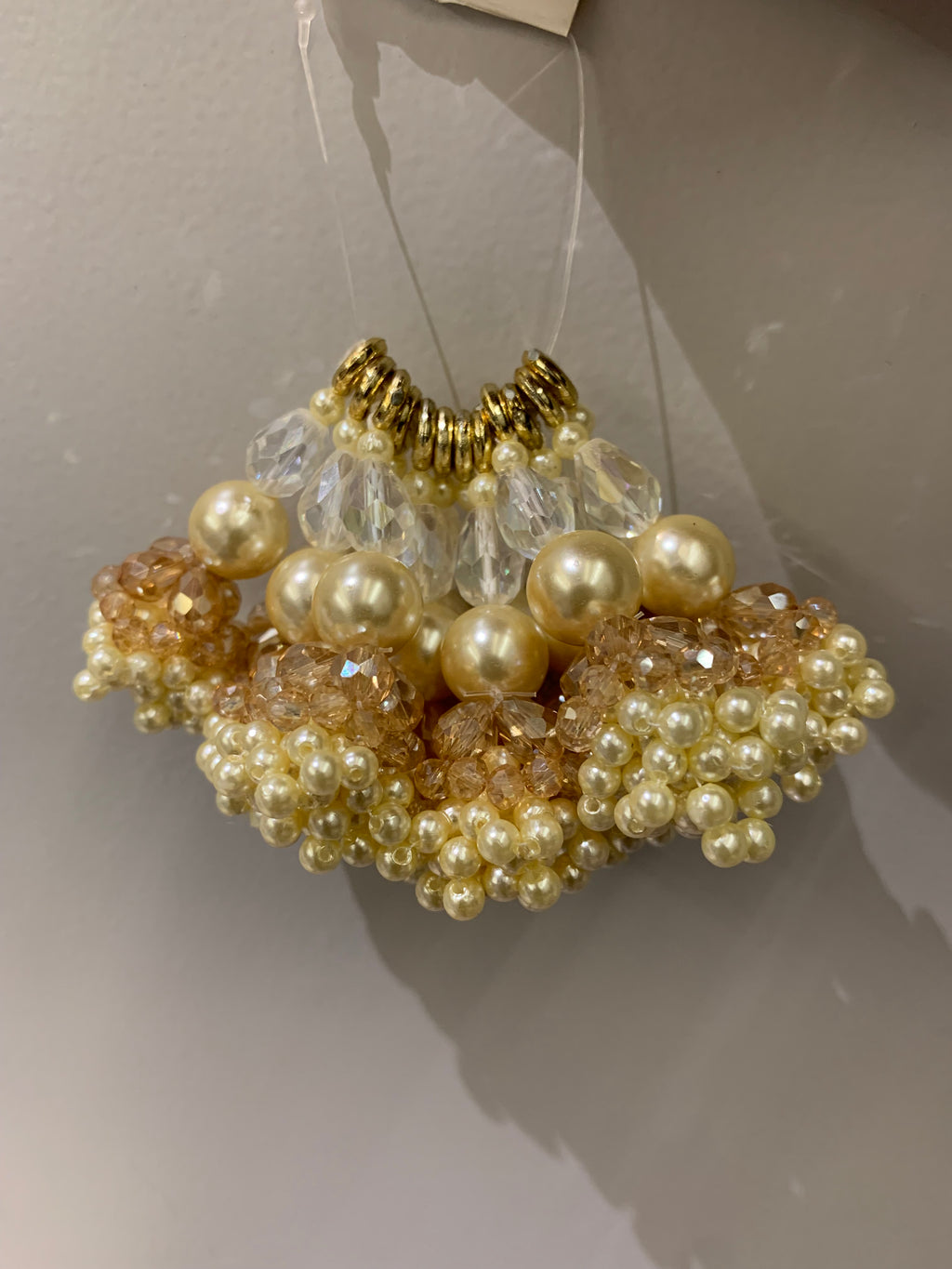 Charming Blush & Pearl Beaded Tassel Charm