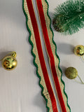 Red, Green, and Gold Scalloped Edge Trim