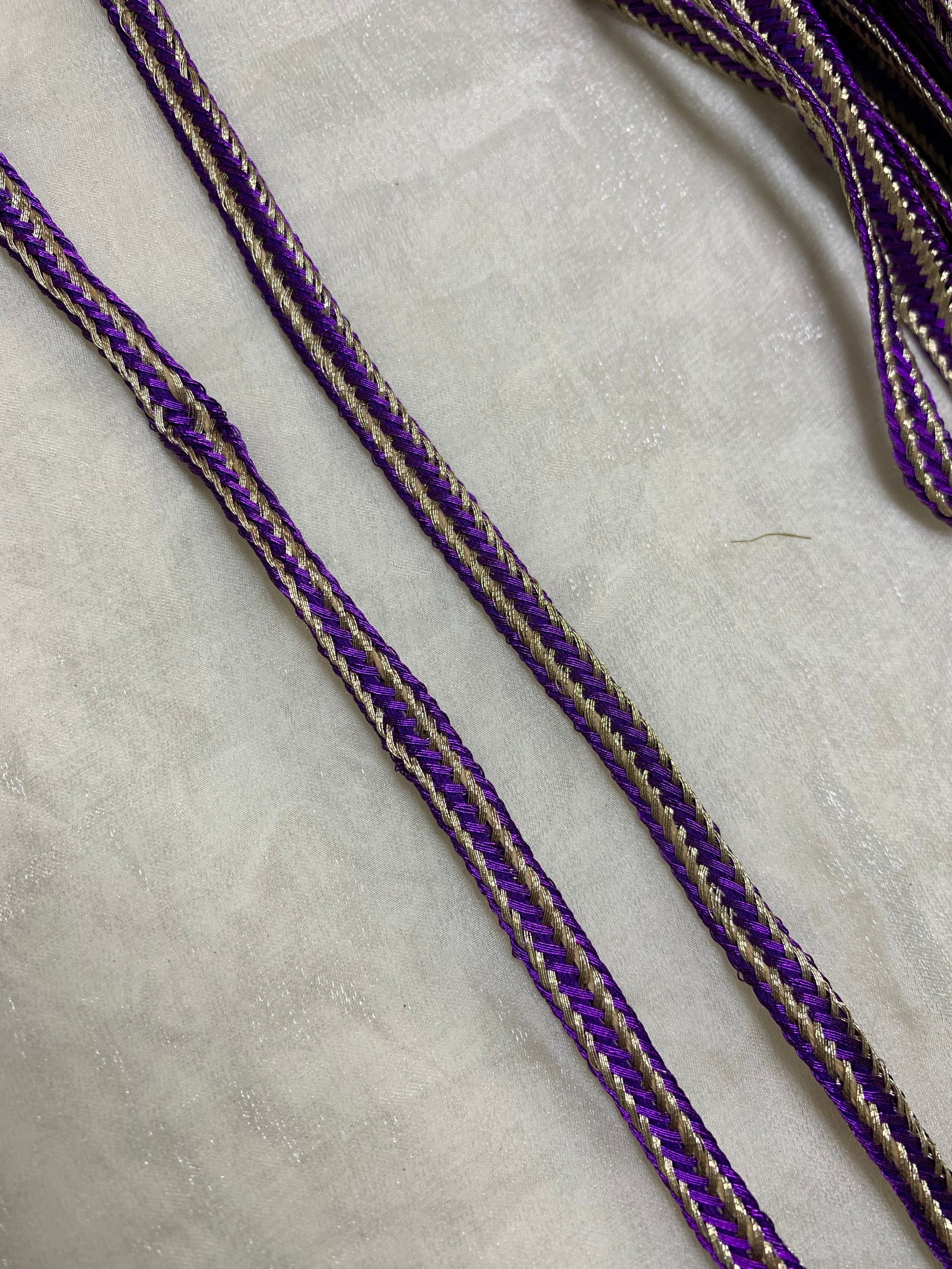 Purple and Gold Beaded Trim