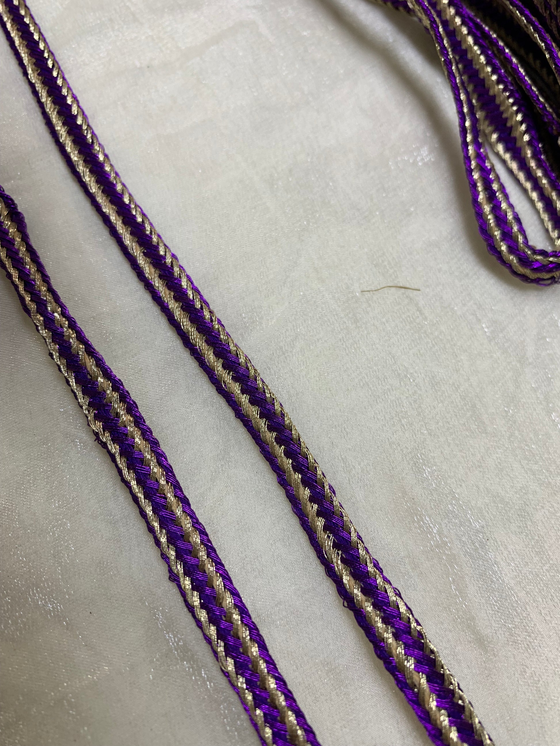 Purple and Gold Beaded Trim