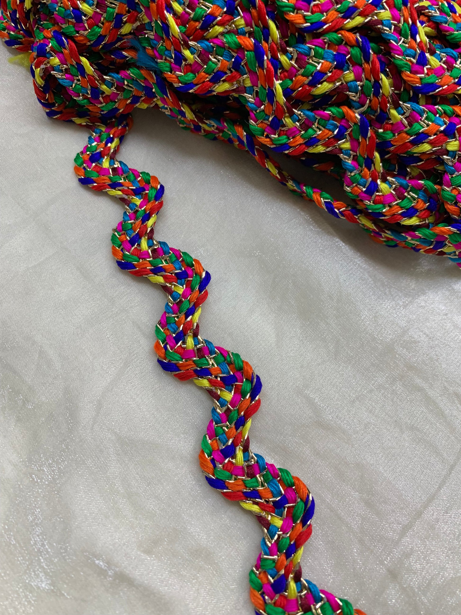 Multicolor Braided Wavy Dori Trim