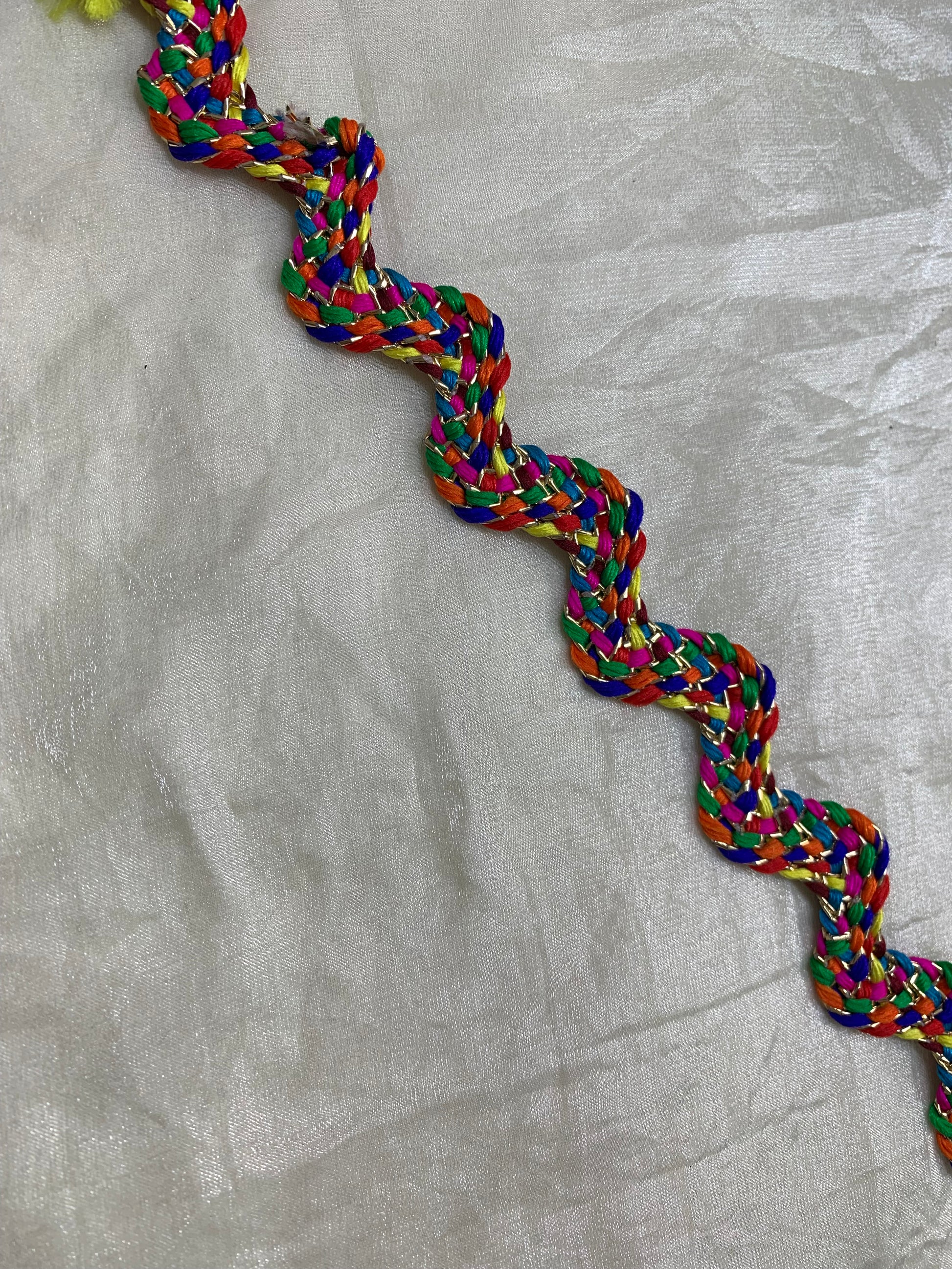 Multicolor Braided Wavy Dori Trim