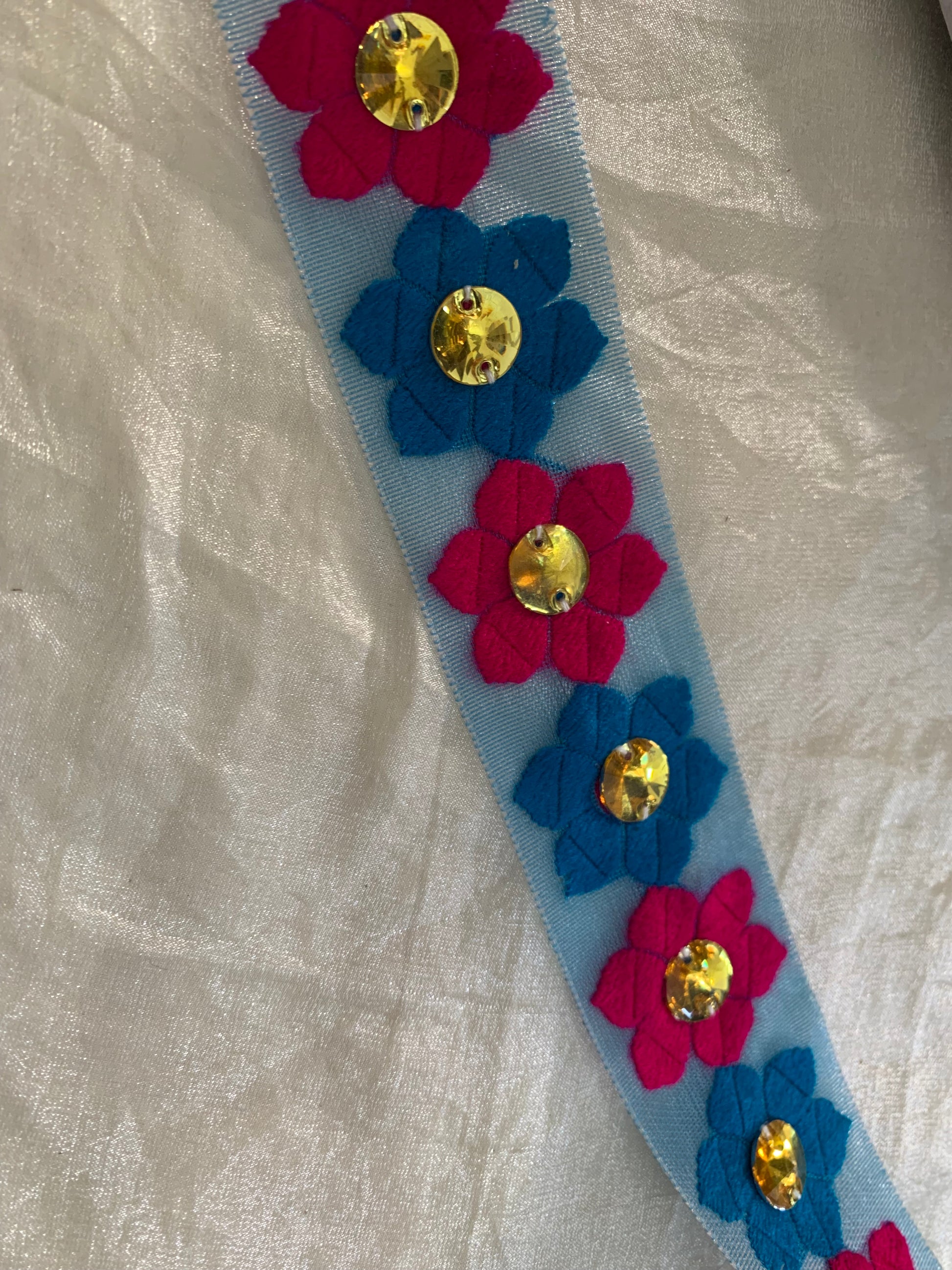 Floral Sequin Border Lace