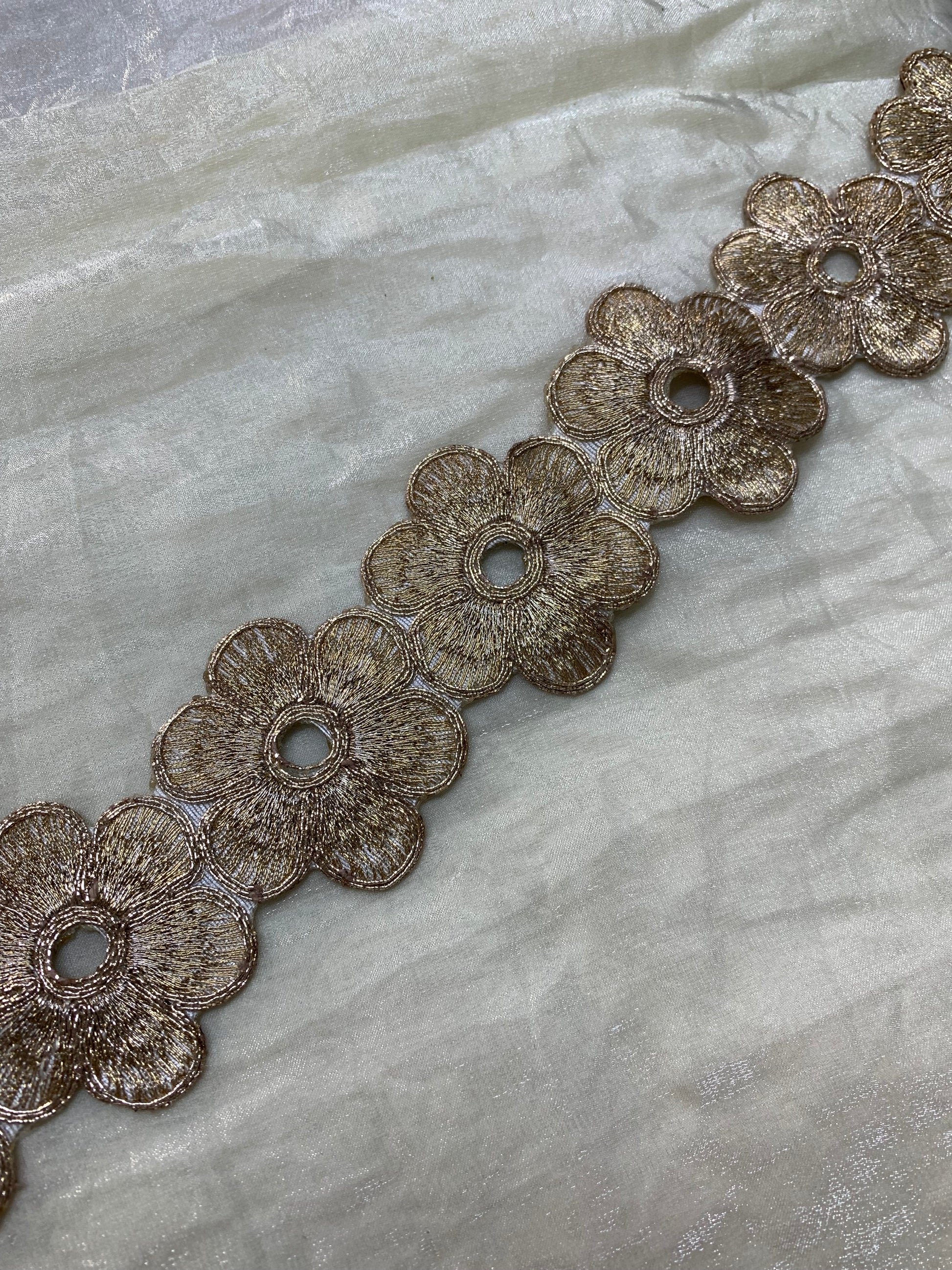 Floral Cutwork Zari Embroidered Border