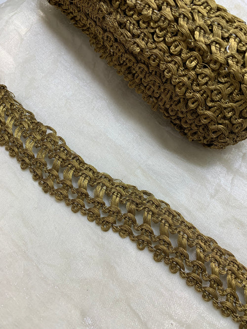 Antique Gold Loopwork Woven Trim