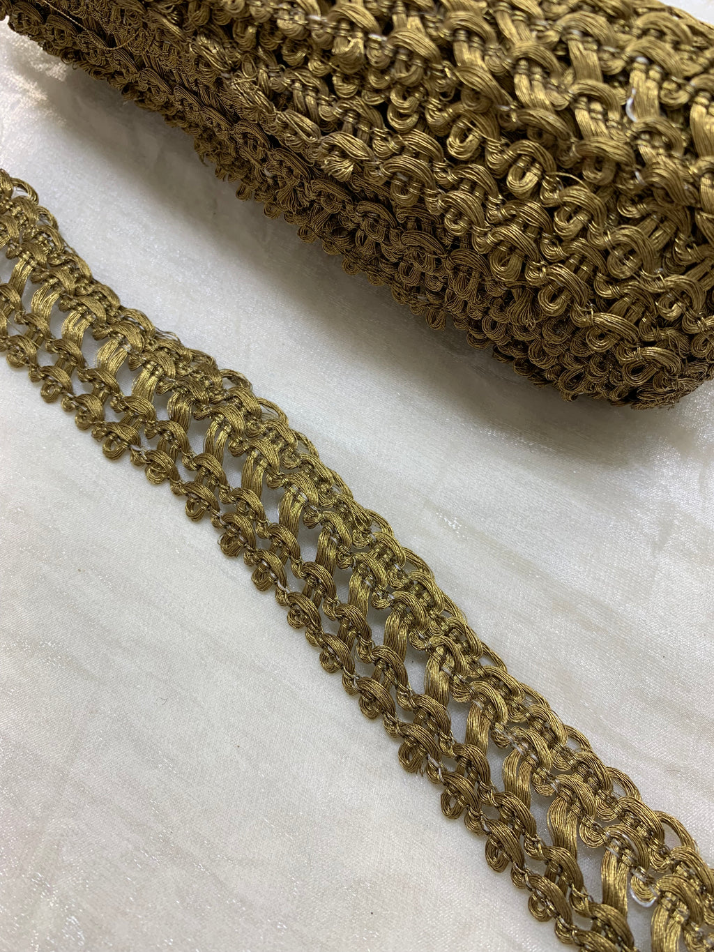 Antique Gold Loopwork Woven Trim