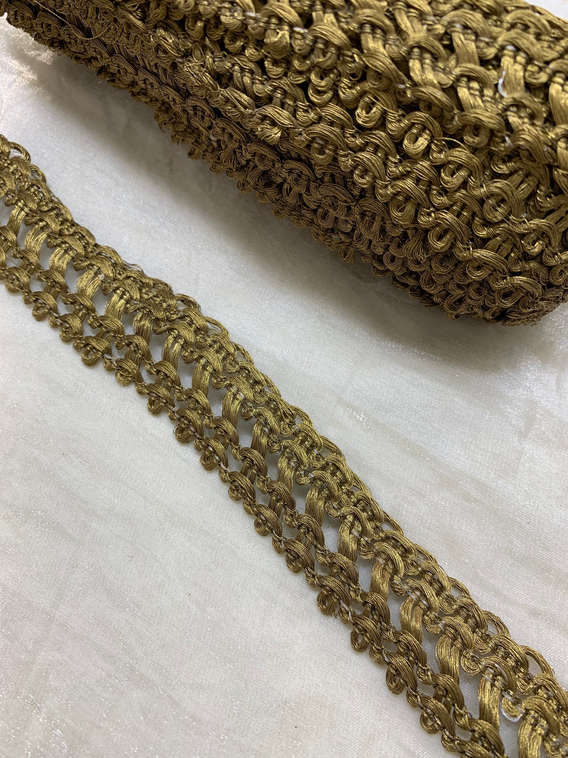 Antique Gold Loopwork Woven Trim