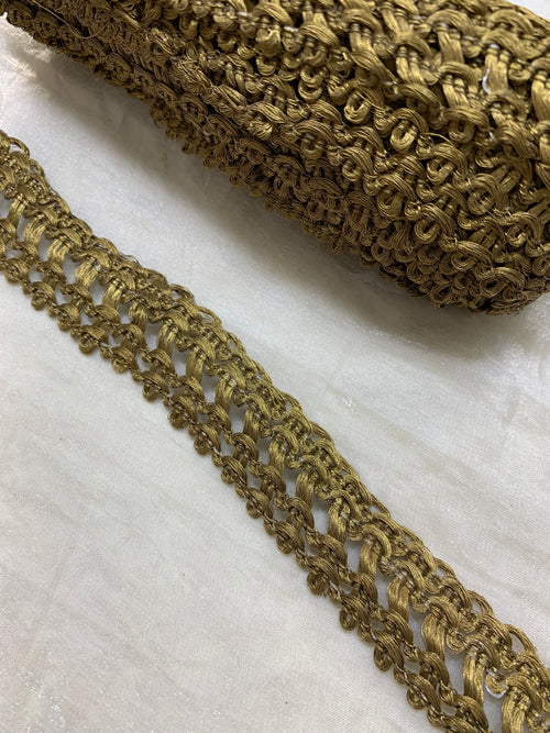 Antique Gold Loopwork Woven Trim