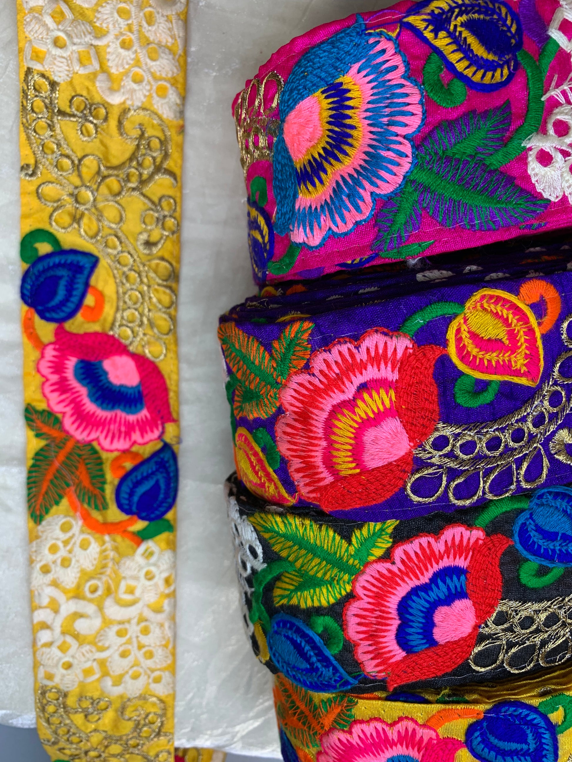 Multicolor Phulkari Embroidered Lace