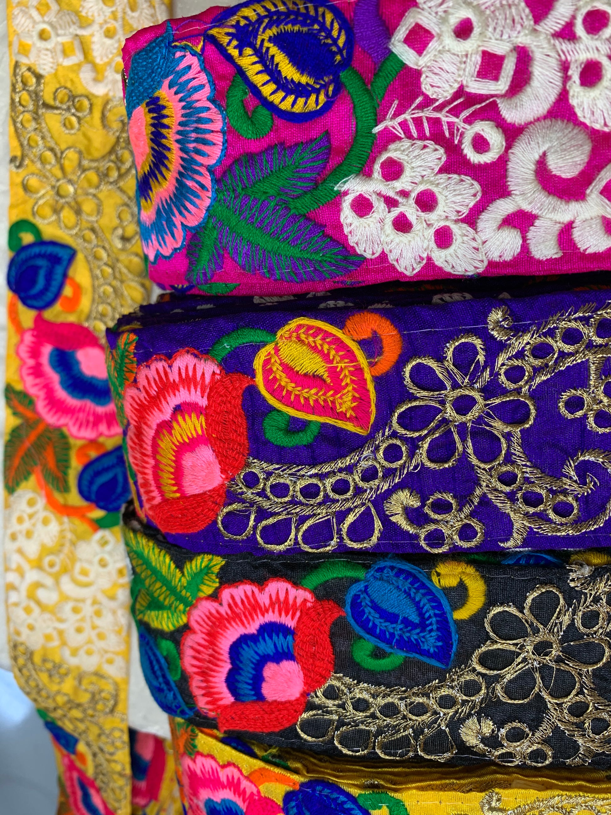 Multicolor Phulkari Embroidered Lace