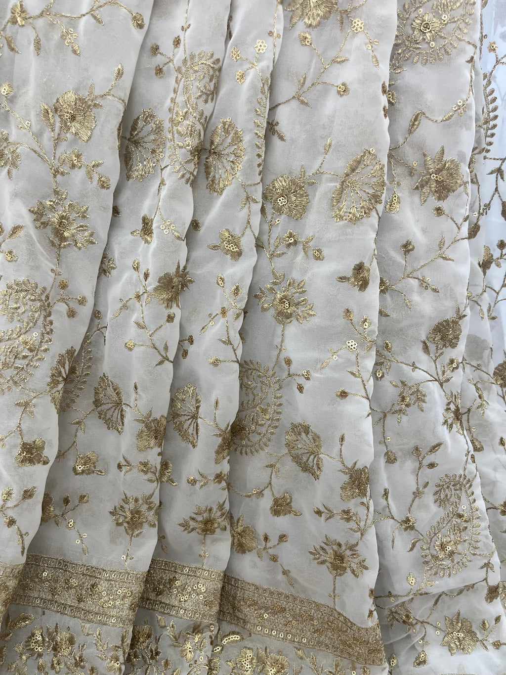 Zari Embroidered Georgette Fabric