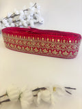 Embroidered Floral Zari Lace Trim with Sequins