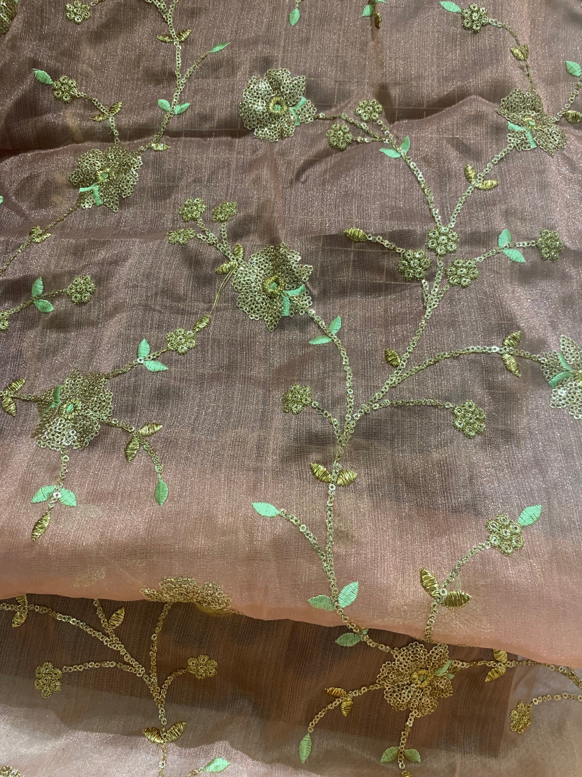 Organza Embroidery shimmer fabrics